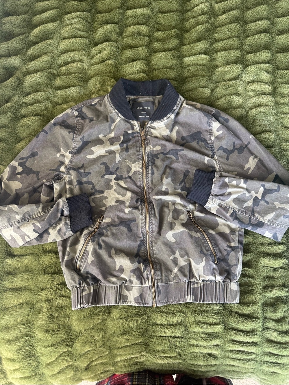 Love Tree Camo Bomber Jacket
